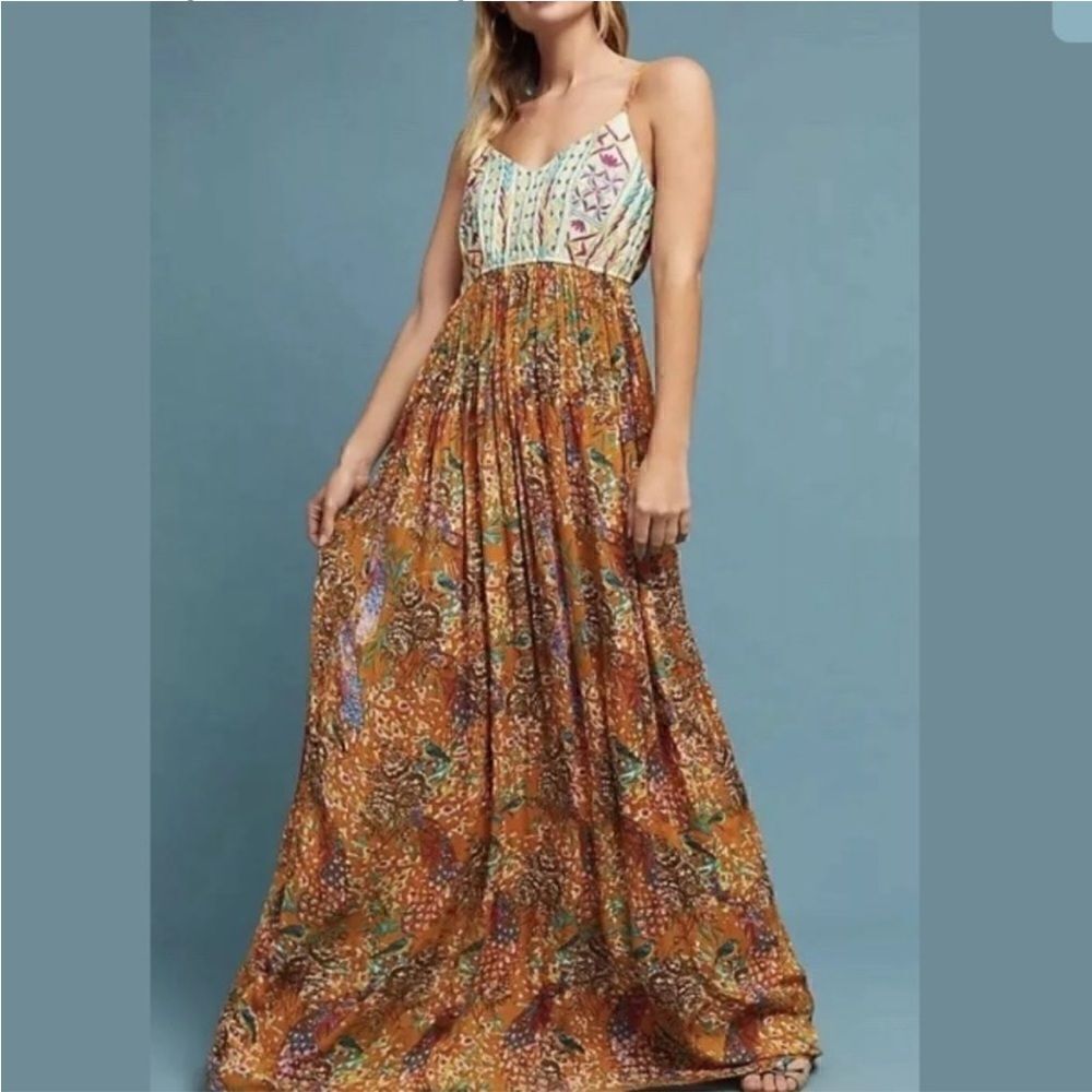 NEW Anthropologie RAGA Maxi Dress Parkland‎ XS Cottage Core Prairie